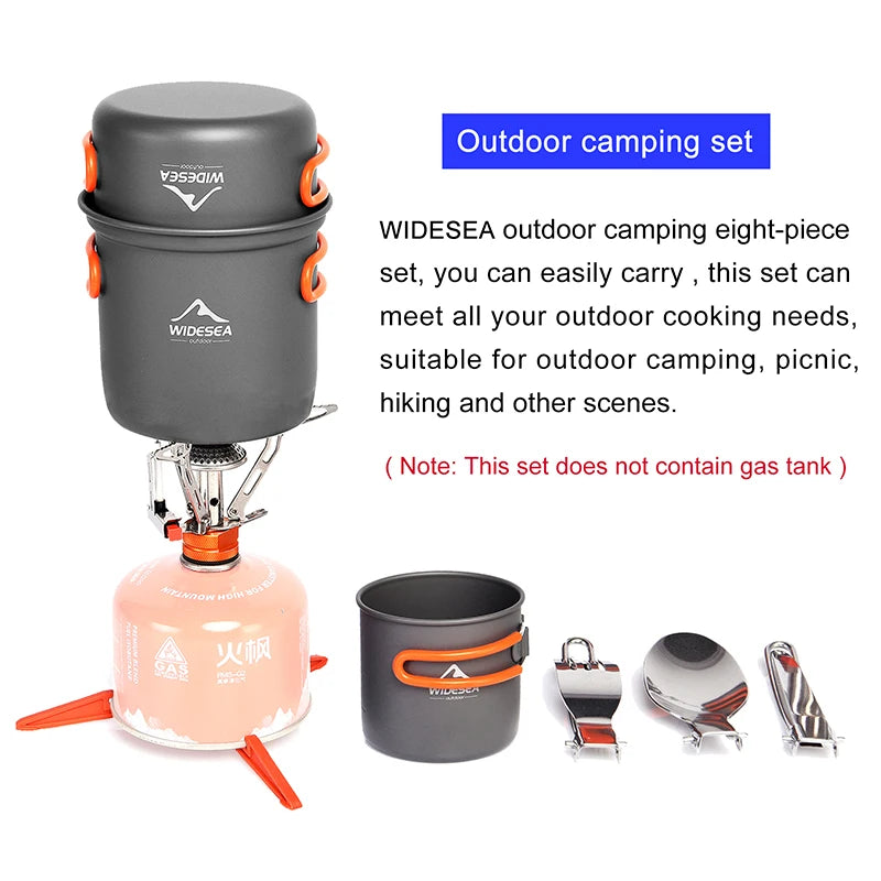 Widesea Portable Camping Cookware Set With Folding Utensils