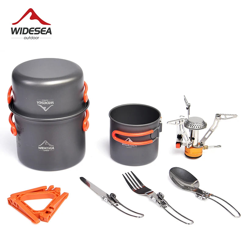 Widesea Portable Camping Cookware Set With Folding Utensils