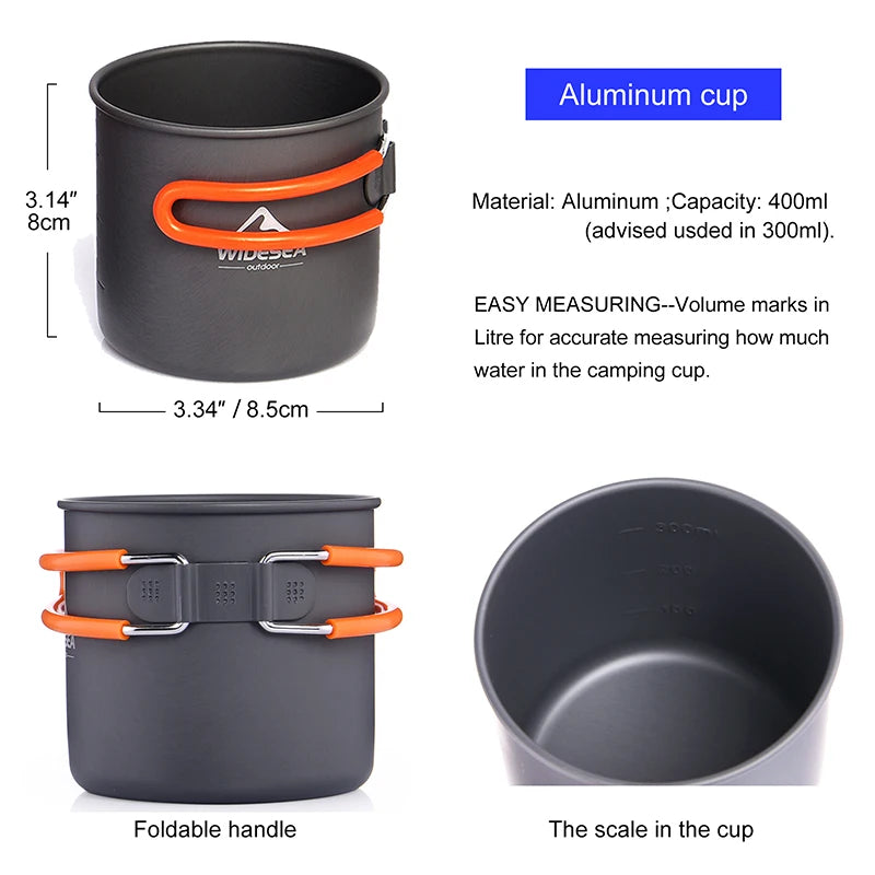 Widesea Portable Camping Cookware Set With Folding Utensils
