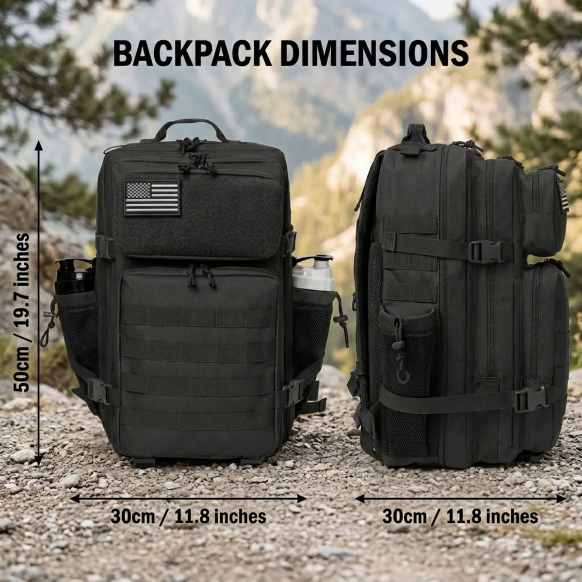 ReFire Gear Tactical Fishing Backpack With Dual Bottle Holders