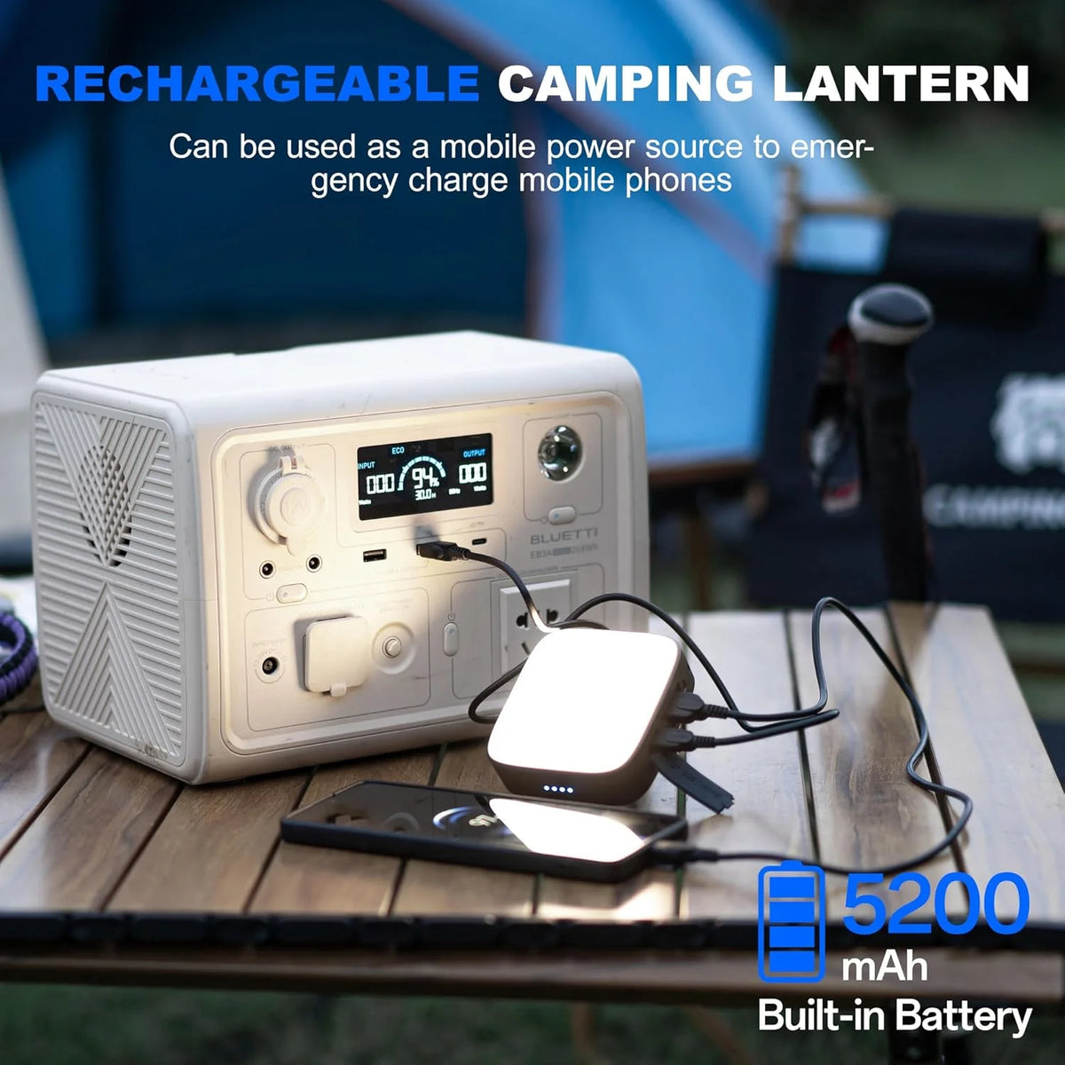 WUBEN Multifunctional Camping Light With Mobile Power Bank