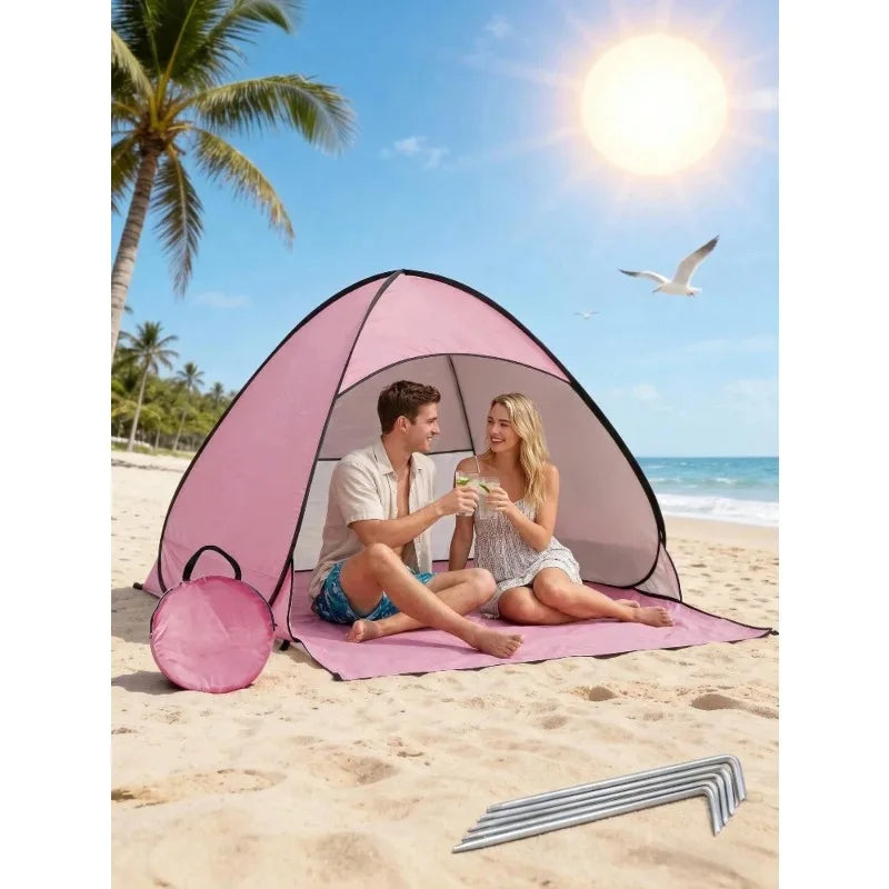 Instant Pop Up Family Beach Tent With Portable Carrying Bag