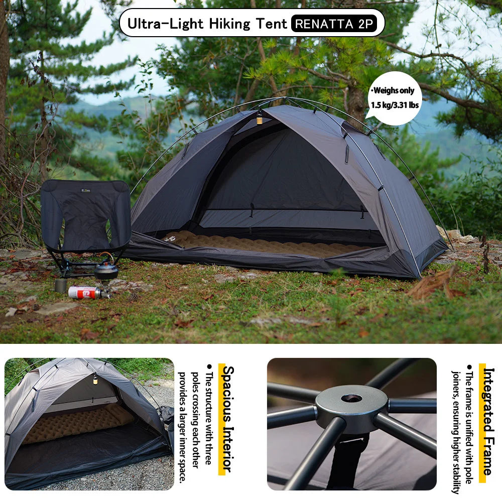 Soomloom Ultralight Two Person Backpacking Tent for Hiking and Camping