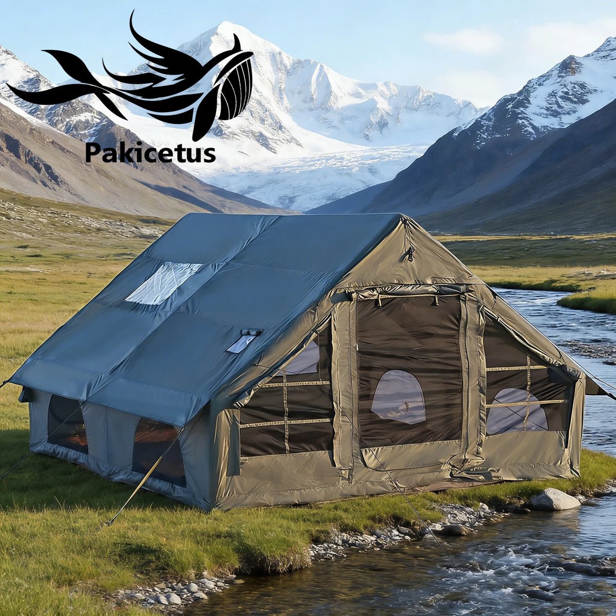 Pakicetus Inflatable Glamping Tent With Manual Pump For Outdoor Camping