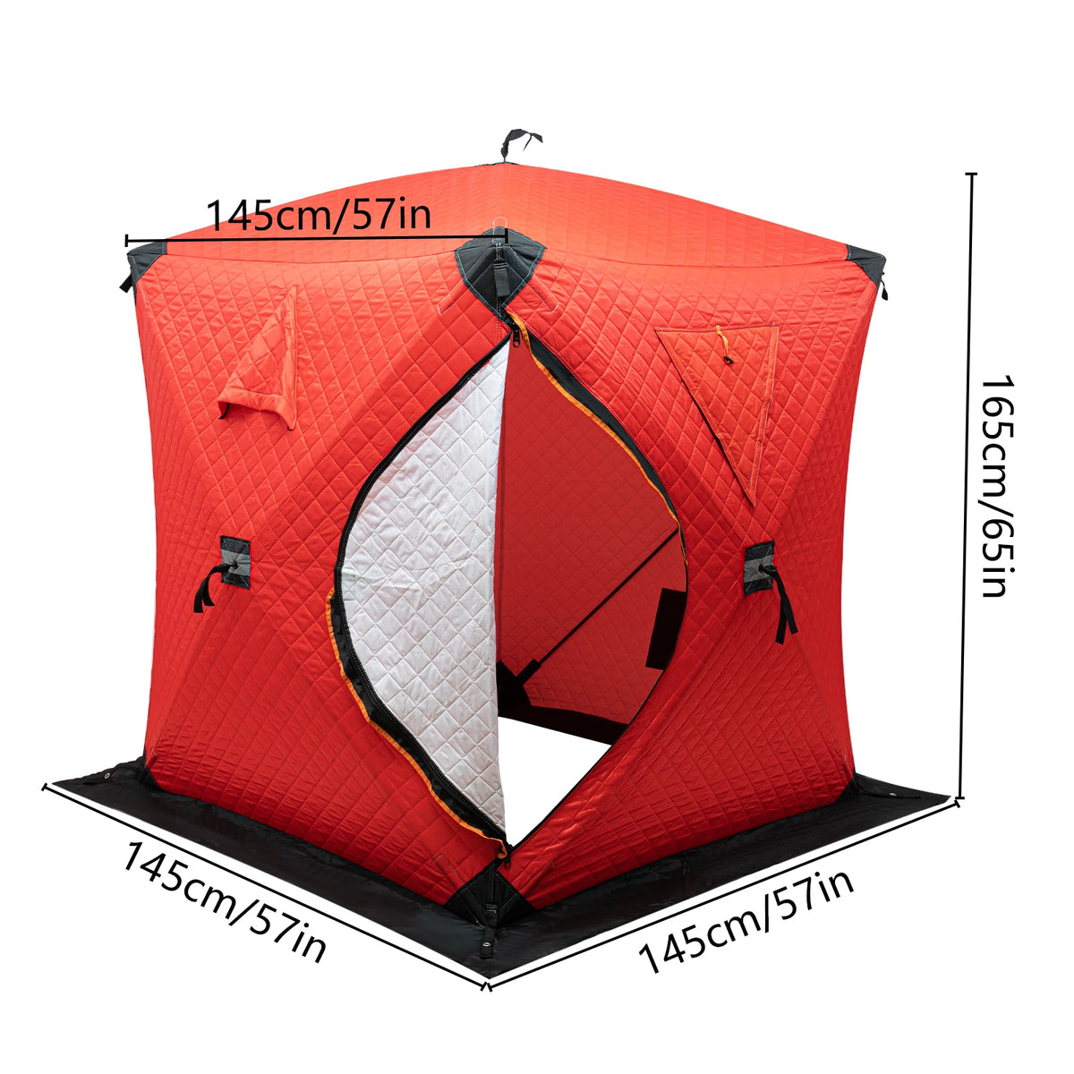 Portable Waterproof Windproof Ice Fishing Tent With Reinforced Fiberglass Poles