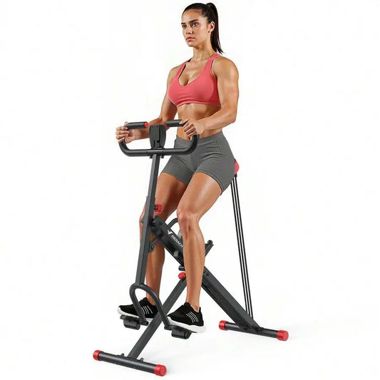 Foldable 2 In 1 Squat Rowing Machine For Home Workouts