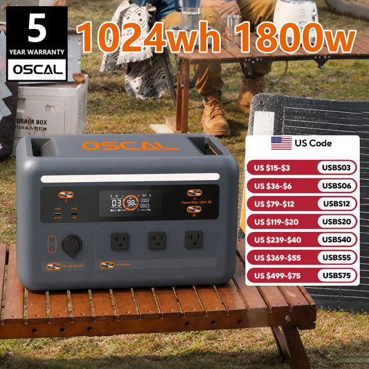 OSCAL Portable LiFePO4 Solar Generator Power Station