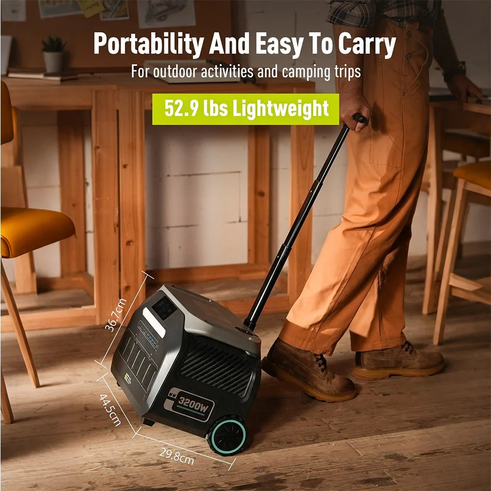 IEE P3200 Portable Power Station With LiFePO4 Solar Backup