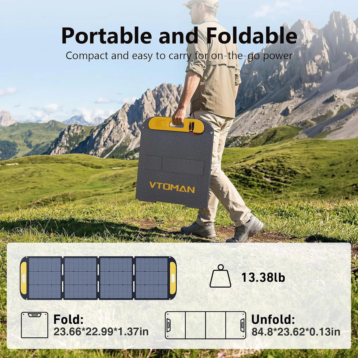 VTOMAN Foldable Solar Panel Charger for Power Stations and Camping