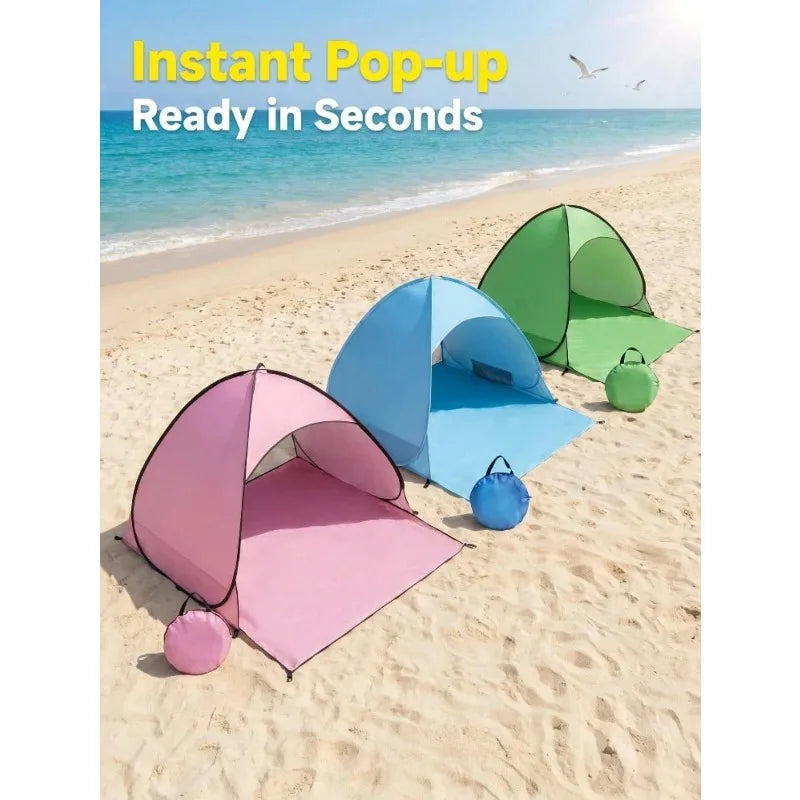 Instant Pop Up Family Beach Tent With Portable Carrying Bag