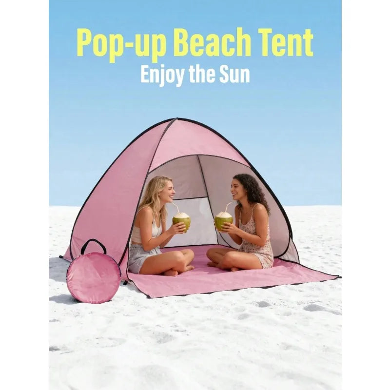 Instant Pop Up Family Beach Tent With Portable Carrying Bag