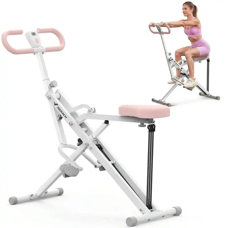 Foldable 2 In 1 Squat Rowing Machine For Home Workouts