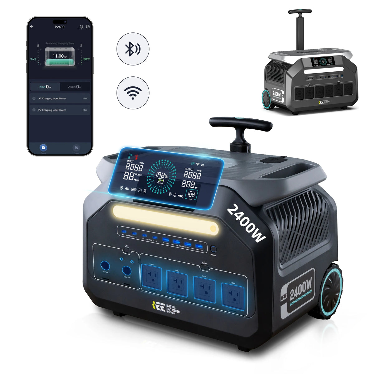 IEE Portable Power Station With LiFePO4 Battery And Solar Charging