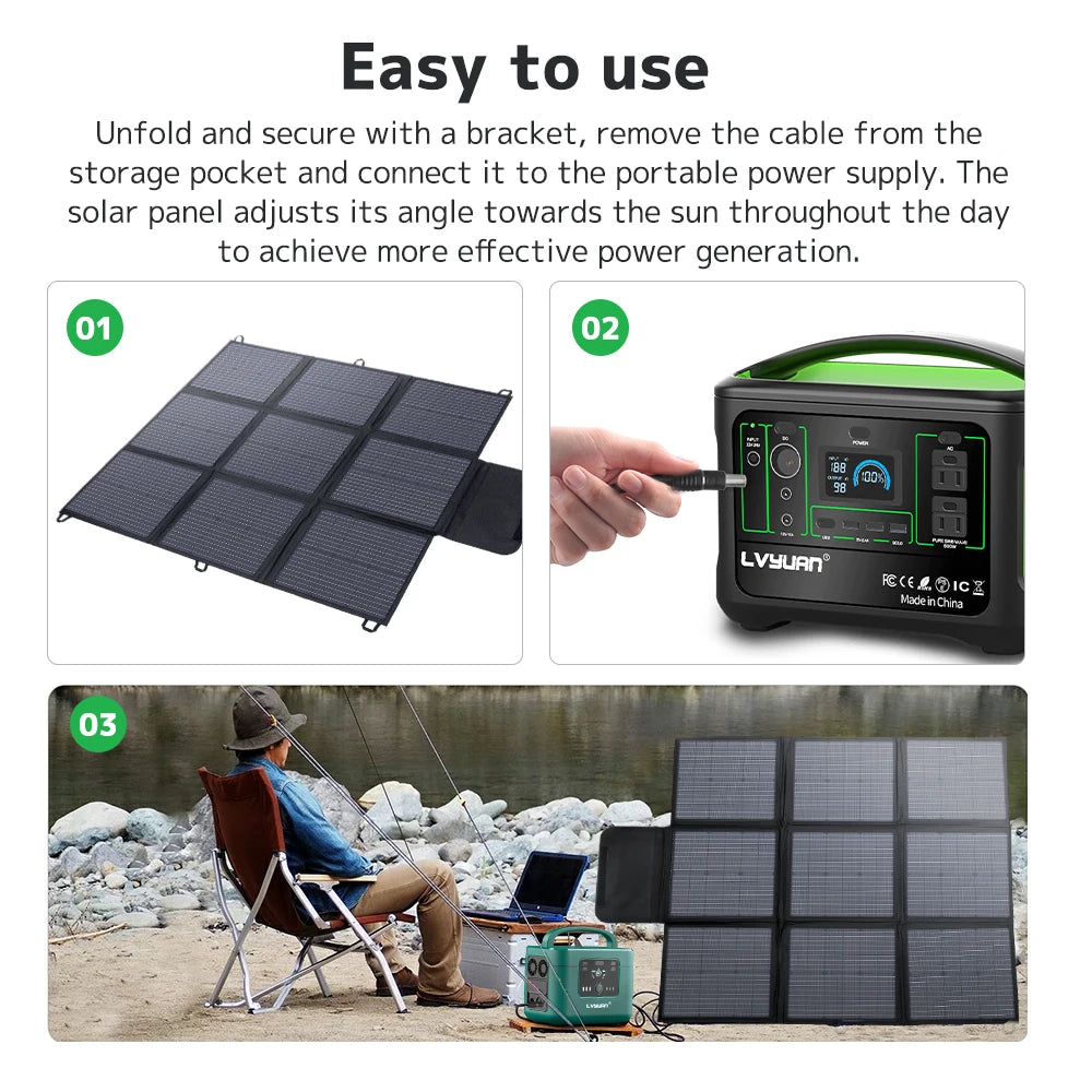 Foval Portable Foldable Solar Panel Charger for Off Grid Use