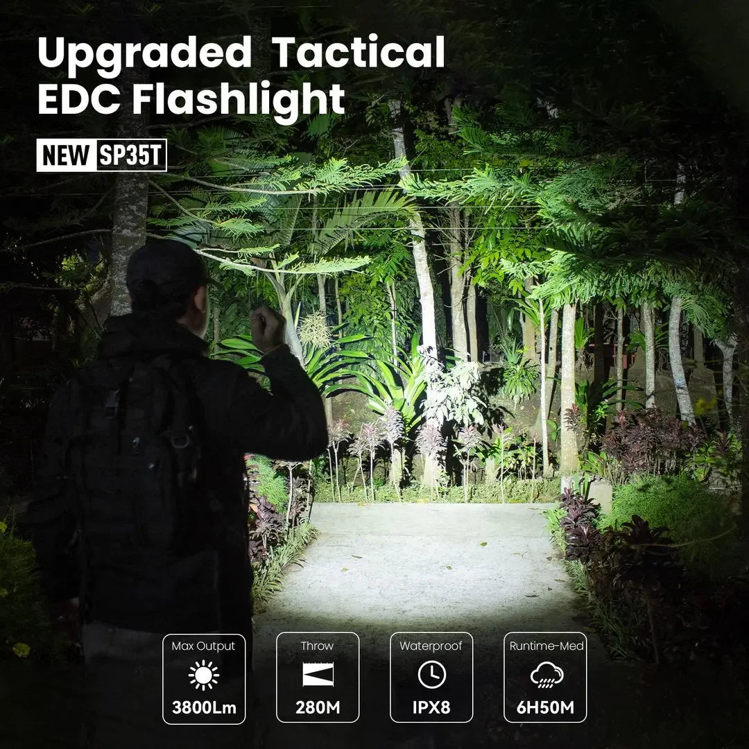 Sofirn SP35T Tactical USB C Rechargeable LED Flashlight