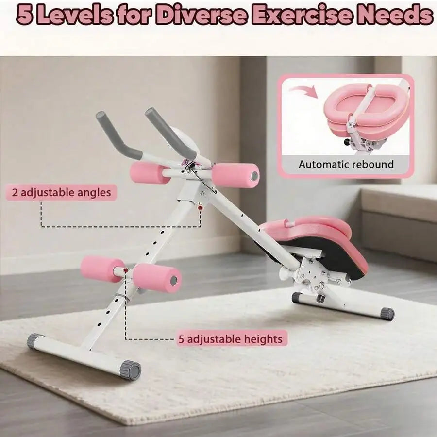Adjustable Ab Trainer Machine With LCD Monitor For Home Workouts