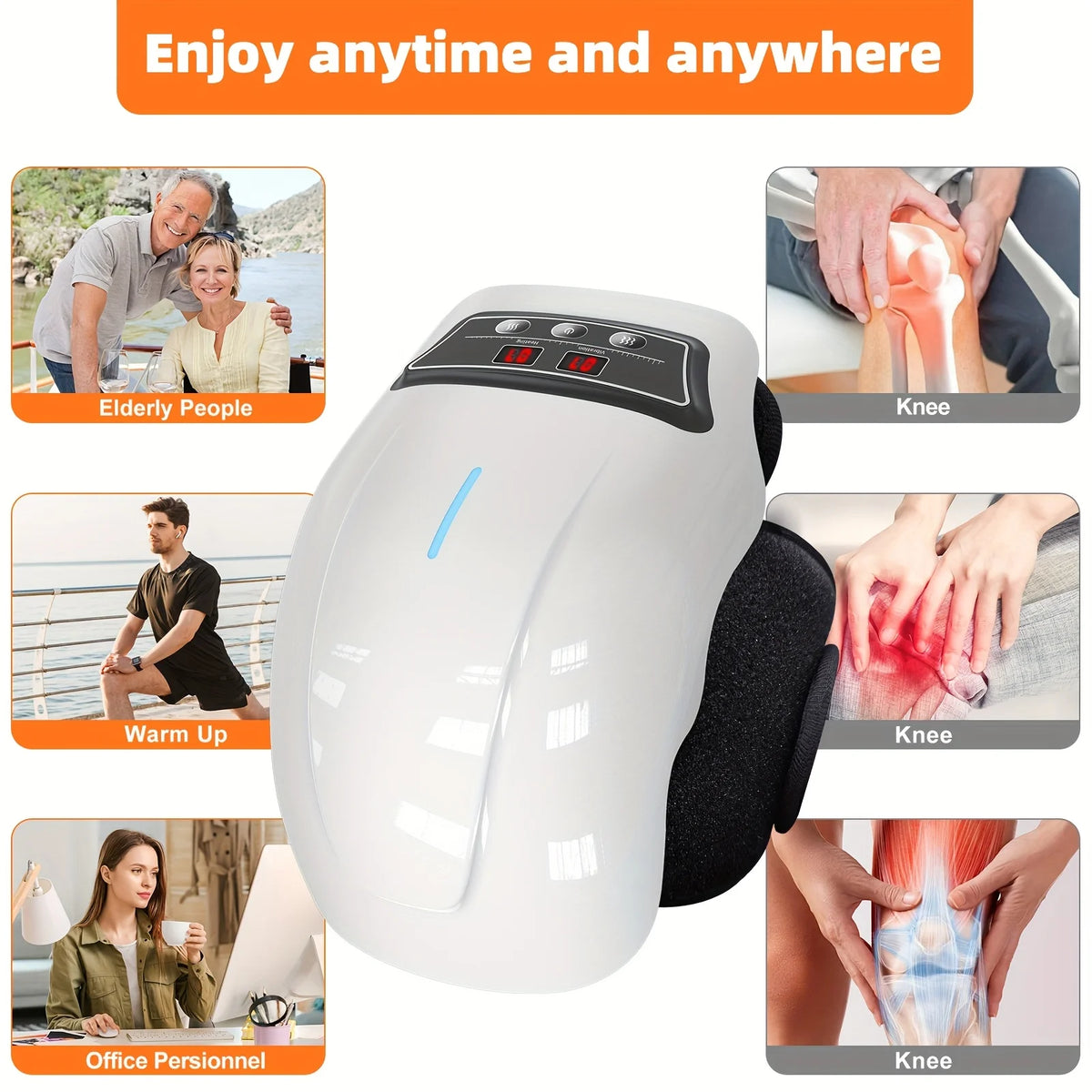 Ekmoey Cordless Knee Massager With Heat And Vibration Therapy