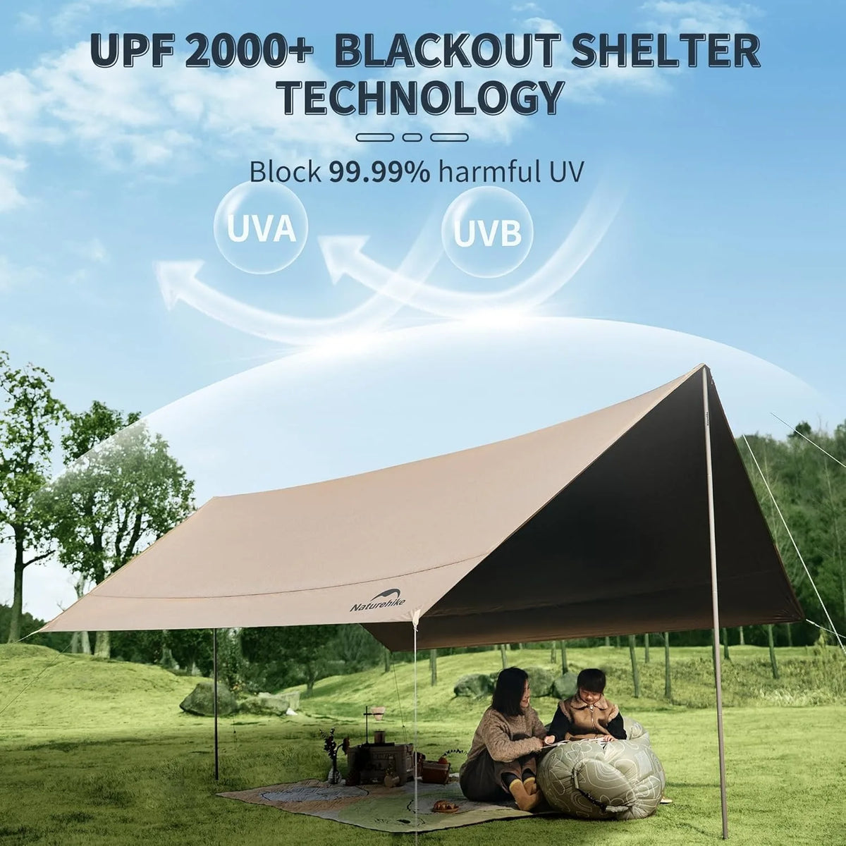 Naturehike Waterproof Camping Sun Shelter Canopy for Outdoor Use