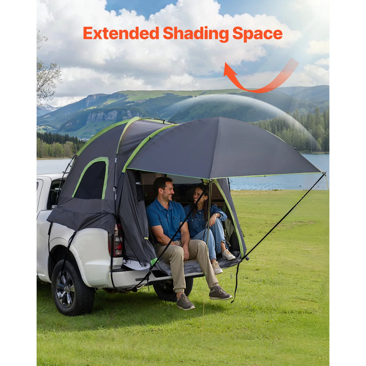 SucceBuy Waterproof Truck Bed Tent With Expandable Camping Awning