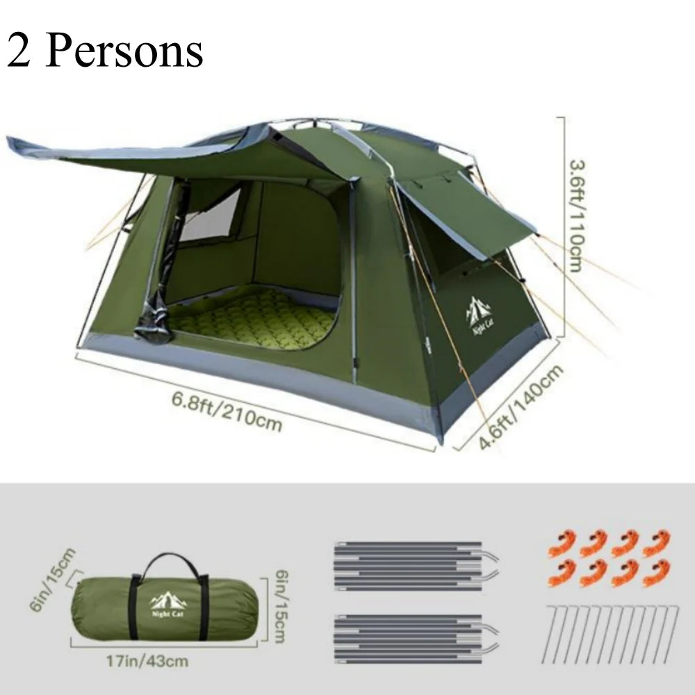 Night Cat Waterproof Backpacking Tent For Hiking And Camping