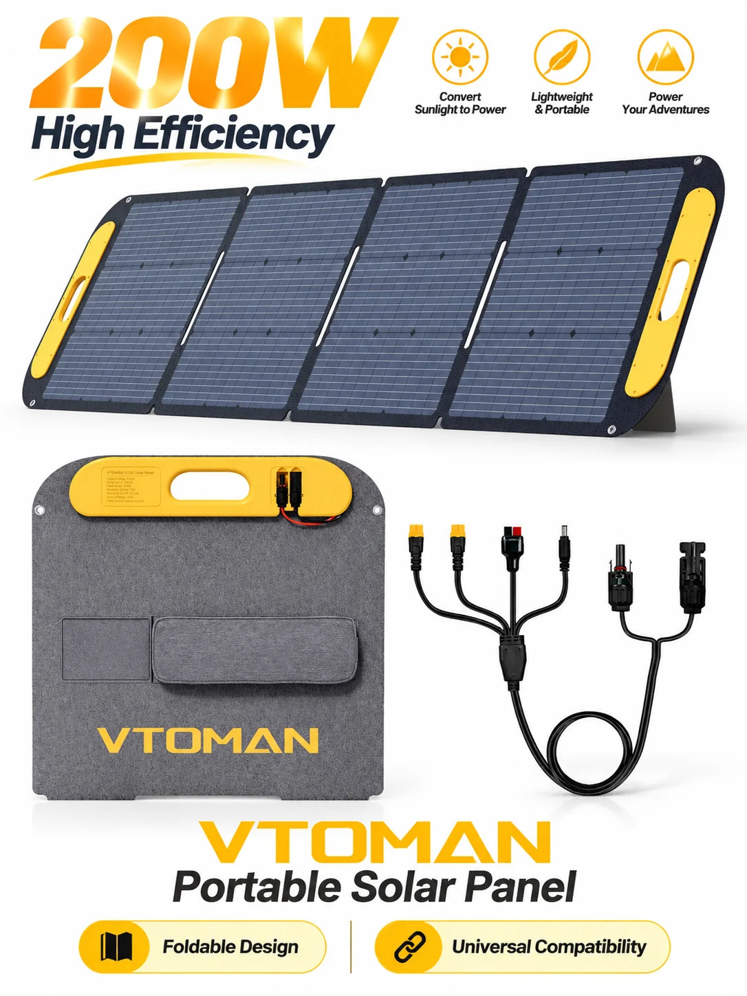 VTOMAN Foldable Solar Panel Charger for Power Stations and Camping