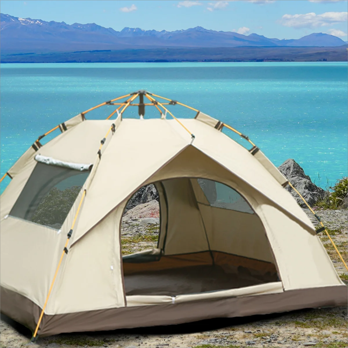 Pakicetus Automatic Camping Tent With Two Doors And Two Windows