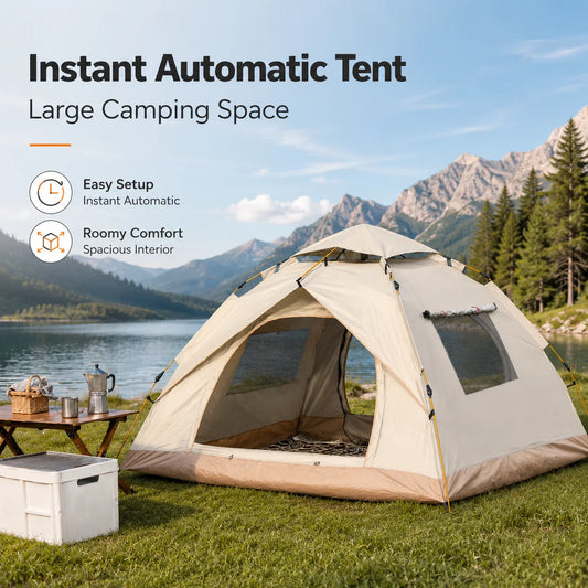 TRIBENEST Automatic Pop Up Camping Tent for Outdoor Adventures