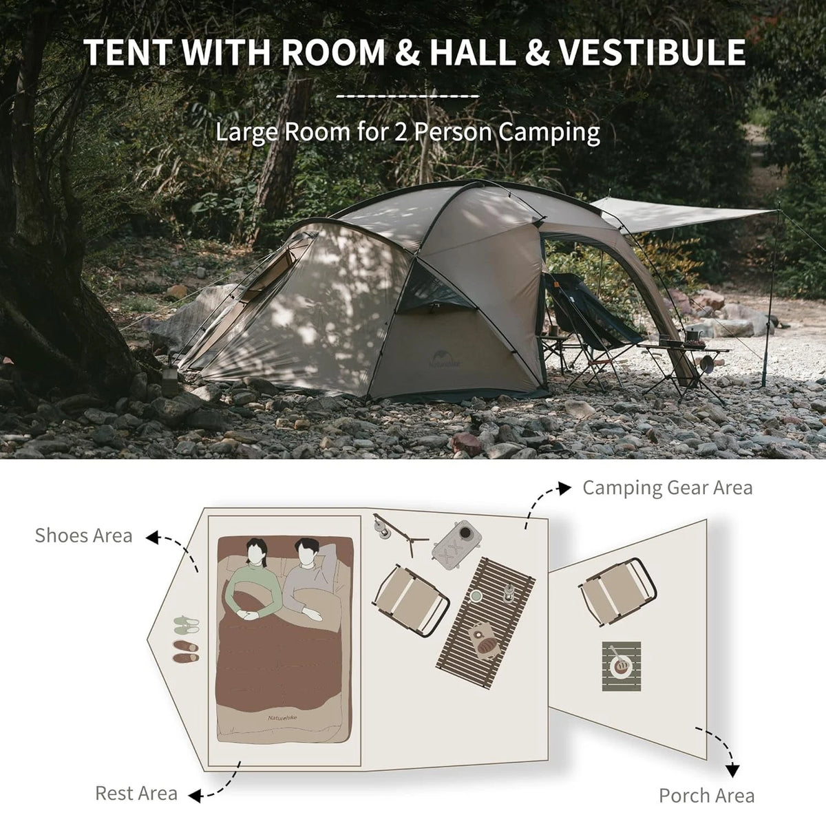 Naturehike Massif Waterproof Four Season Hot Tent With Stove Jack