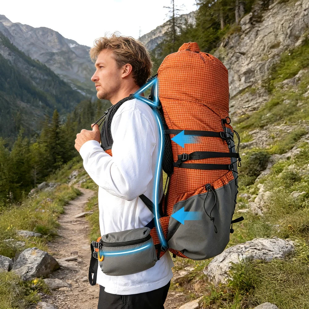Night Cat Lightweight Waterproof Hiking Backpack With Rain Cover