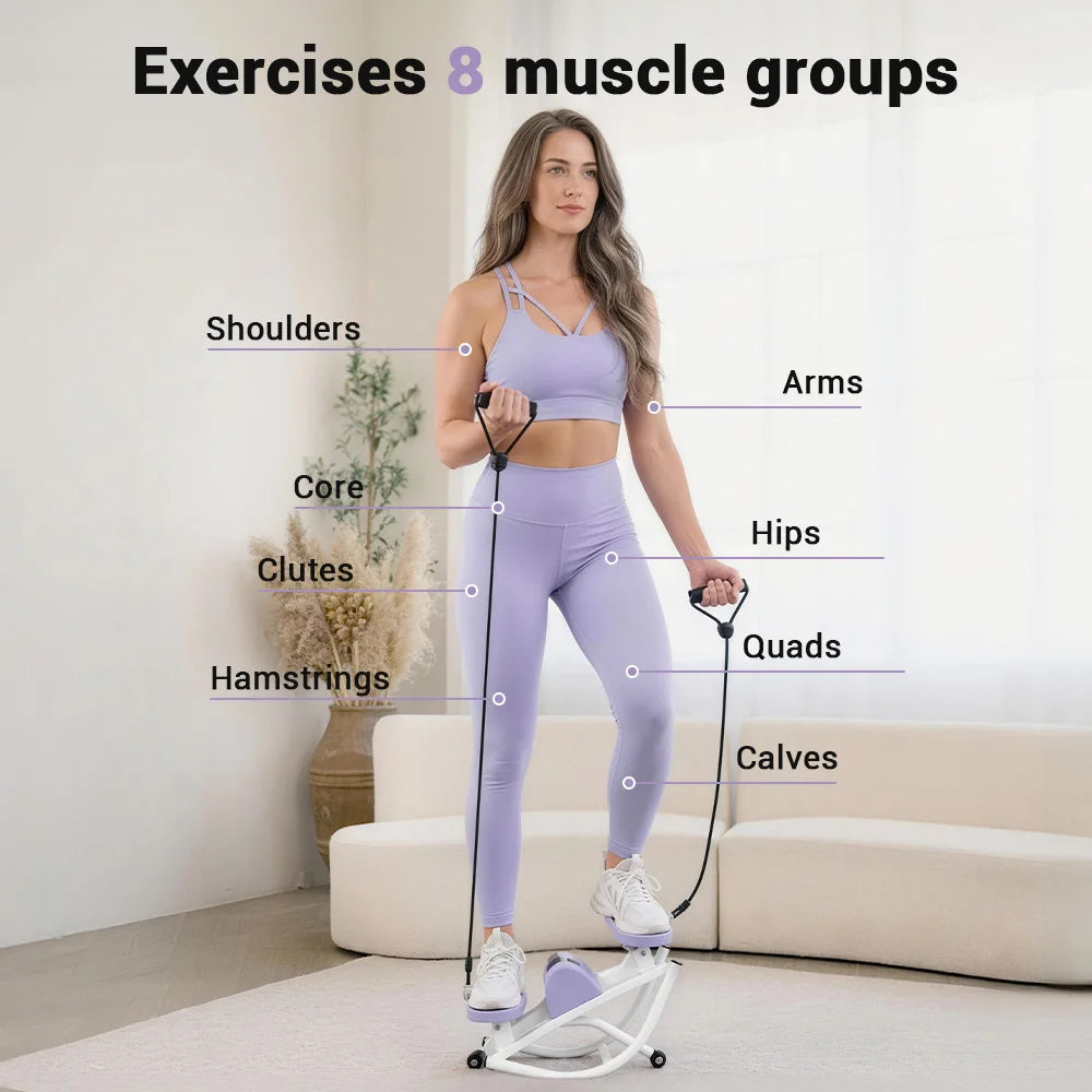 UMAY Mini Stepper With Resistance Bands For Home Workouts