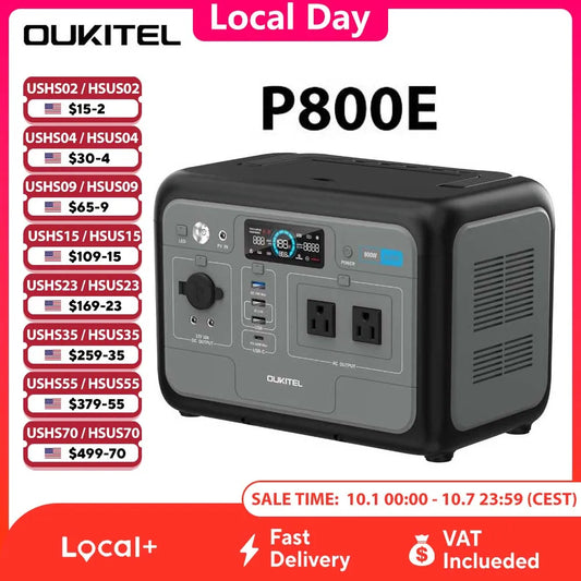 OUKITEL Portable Power Station Solar Generator LiFePO4 Home Backup Camping