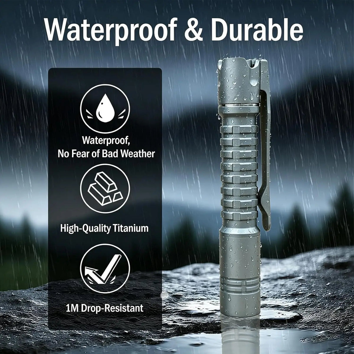 ReyLight Pineapple Titanium Flashlight With Nichia 519A LED