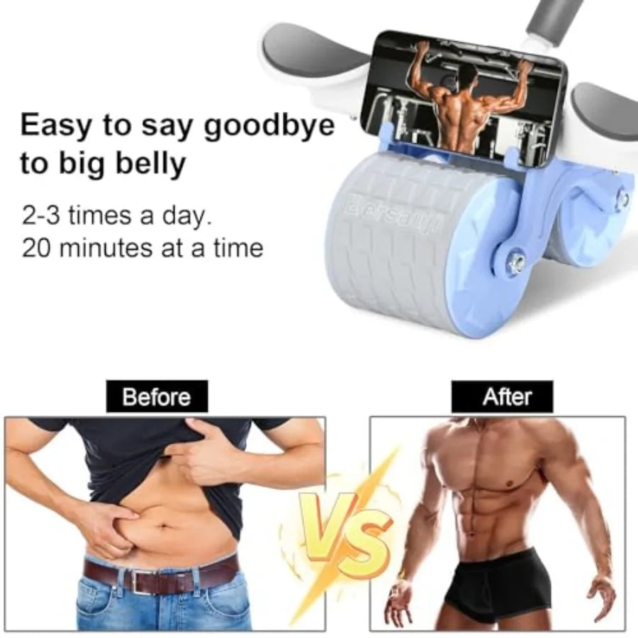 Rebound Ab Roller Wheel With Knee Mat And Elbow Support