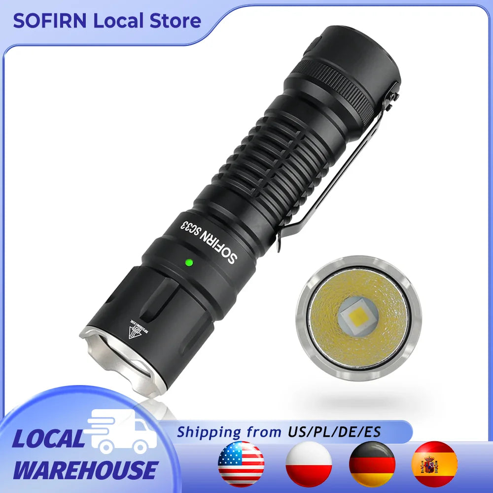 Sofirn SC33 Tactical LED Flashlight With USB C Rechargeable Design