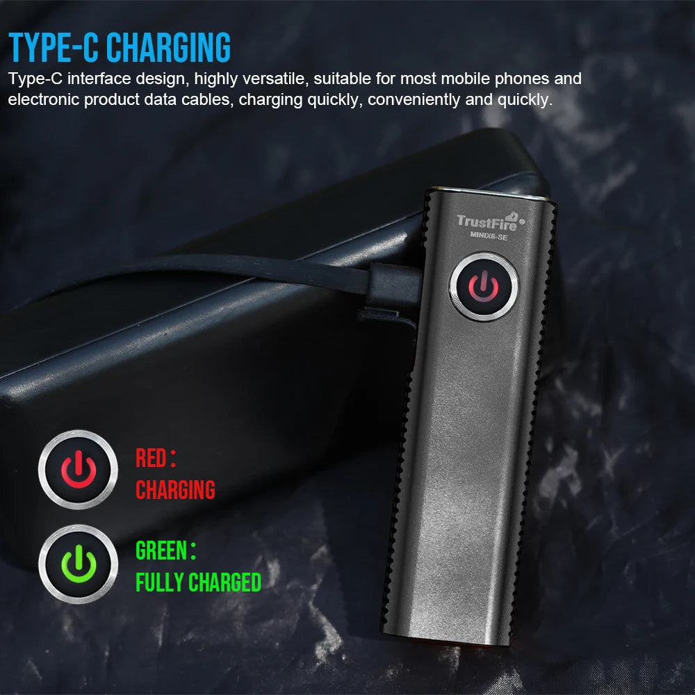 TrustFire MINIX6-SE Rechargeable LED Flashlight With UV Light
