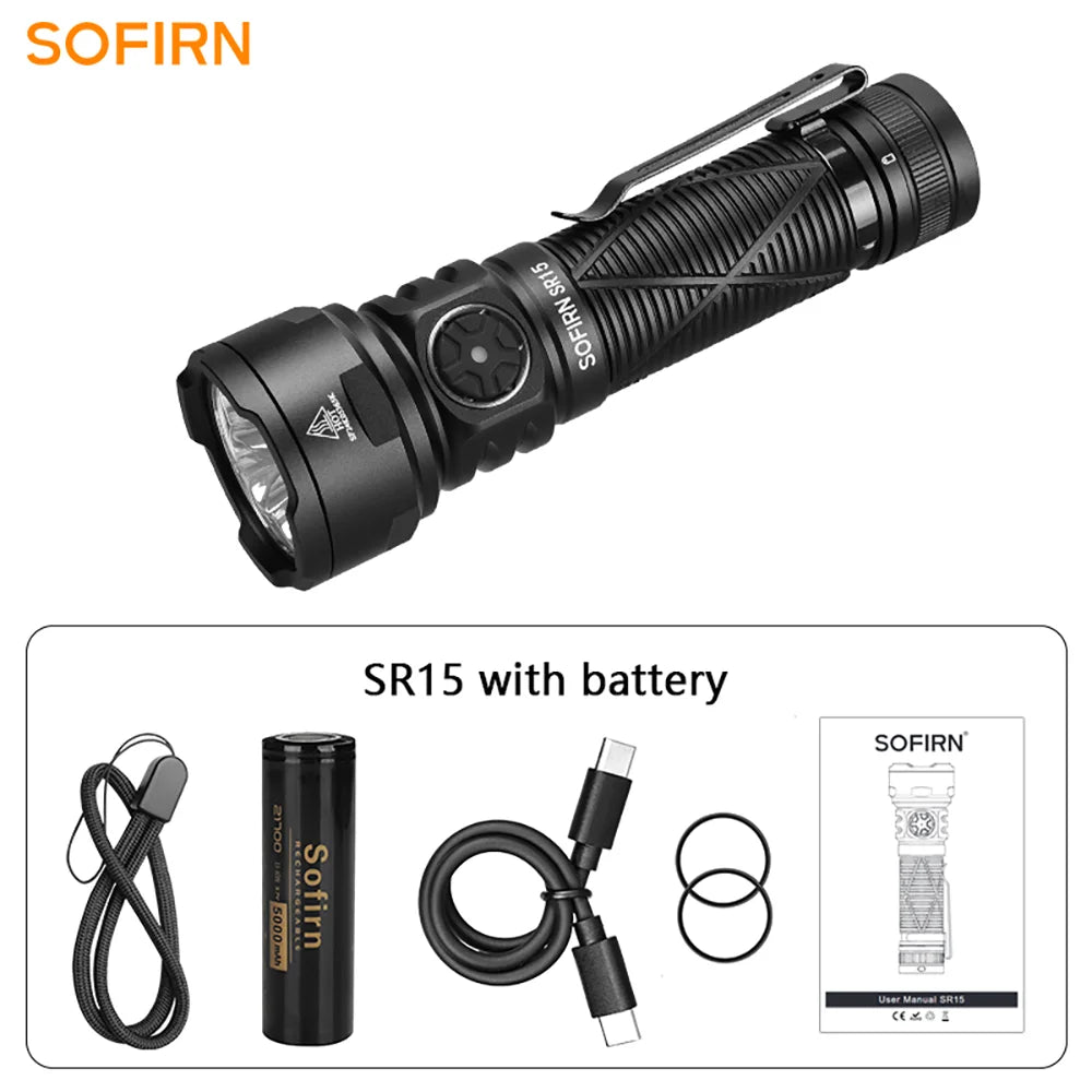 Sofirn SR15 Powerful SFT25R LED USB C Rechargeable Flashlight
