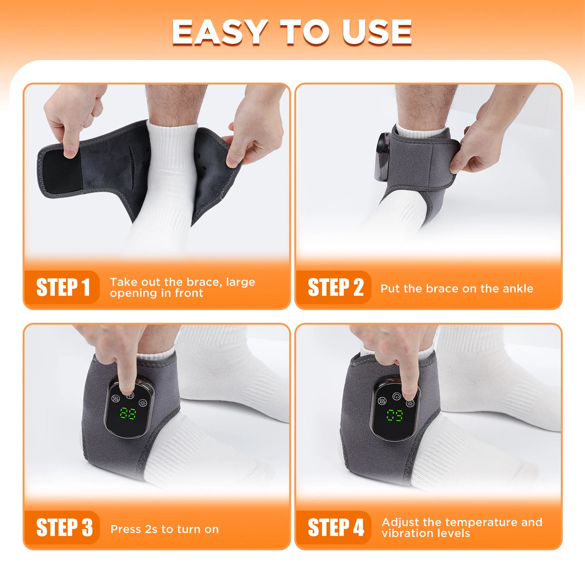 Hailicare Wireless Electric Heating Ankle Brace With Massage Support