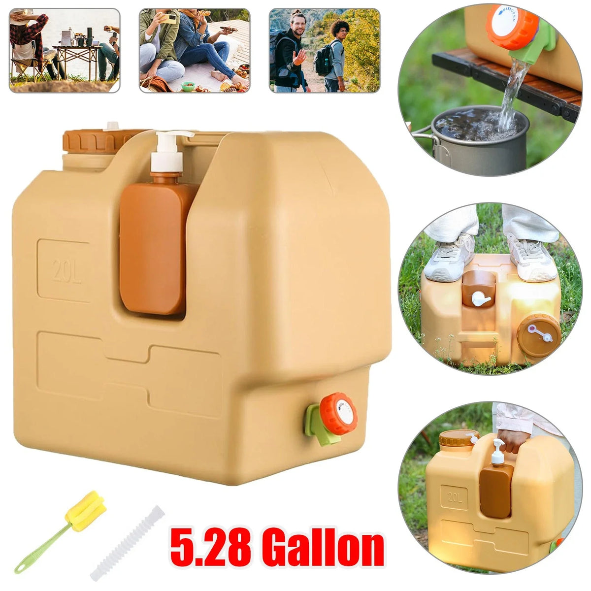 Portable Emergency Water Storage Bag With Spigot For Outdoor Camping