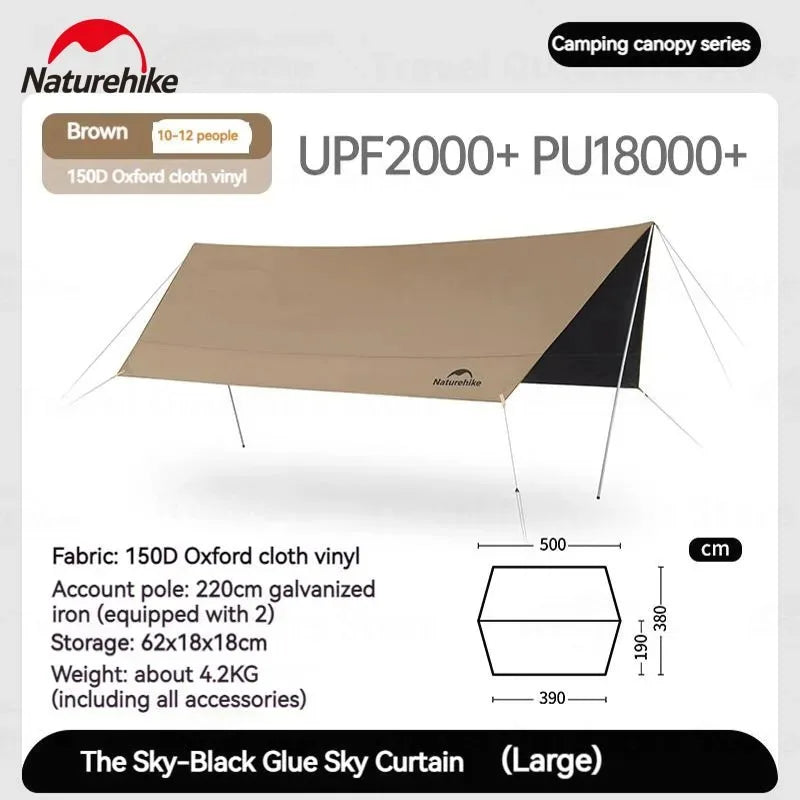 Naturehike Waterproof Camping Sun Shelter Canopy for Outdoor Use
