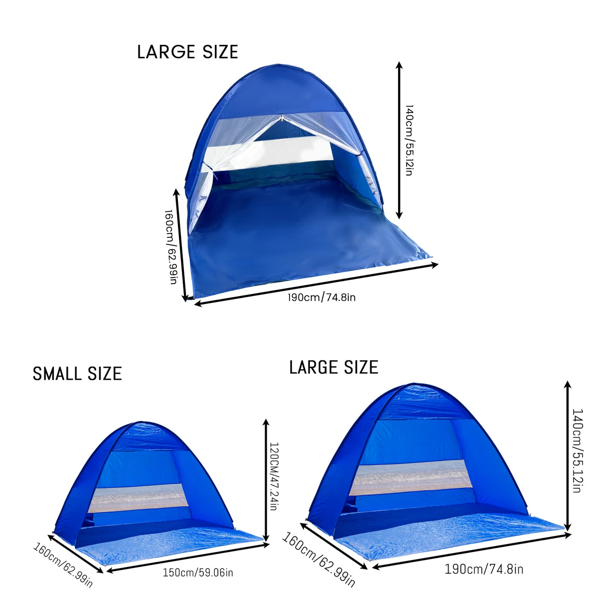 Automatic Beach Camping Tent with UPF 50 Sun Protection