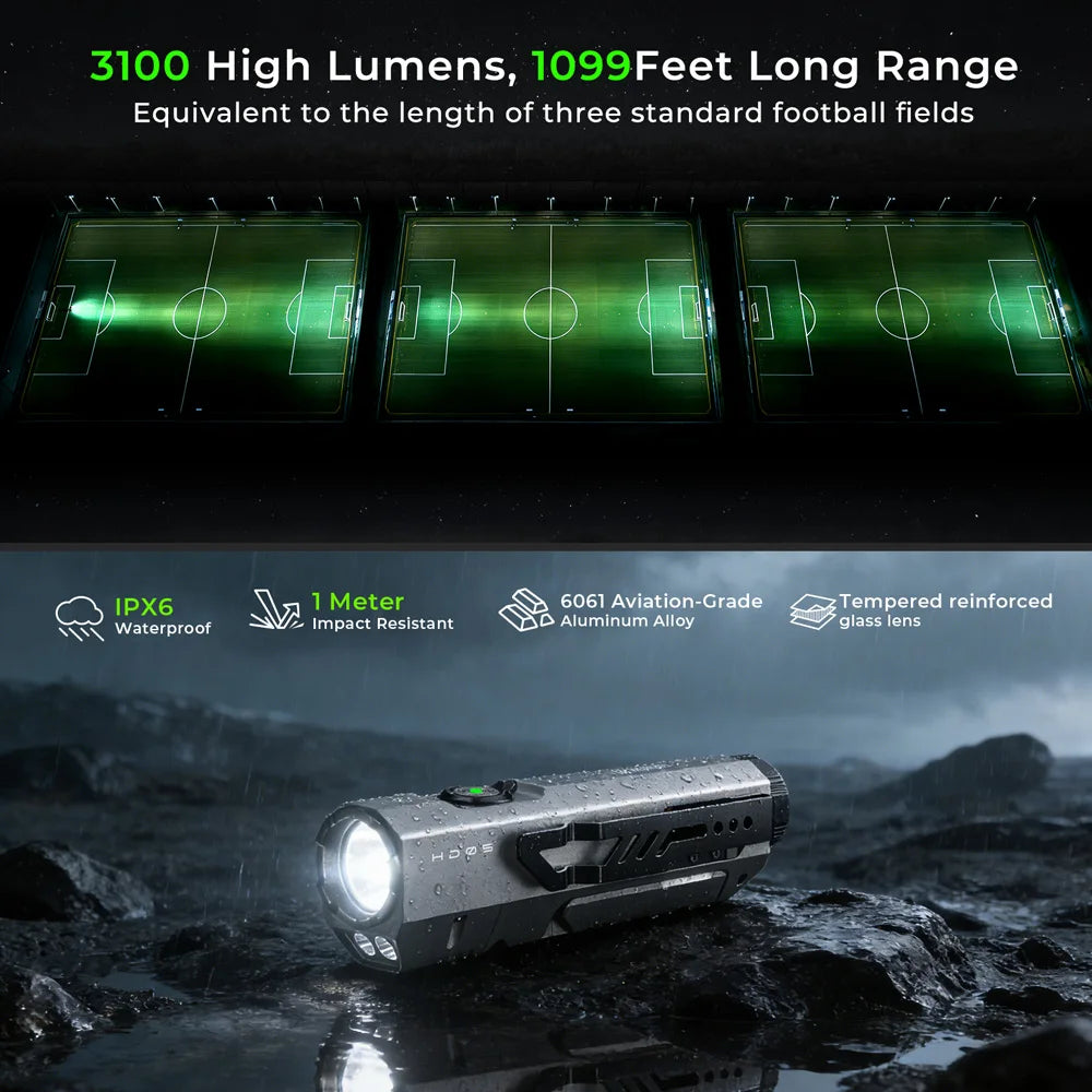 Wurkkos HD05 Multifunctional Rechargeable LED Flashlight for Hunting and Hiking