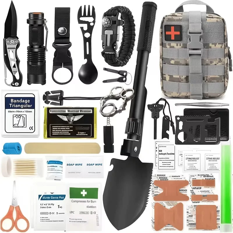 Survival Kit With First Aid Tools For Outdoor Adventures