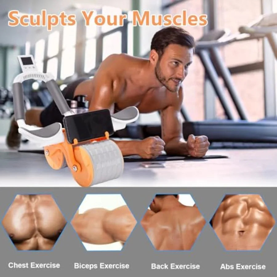 Rebound Ab Roller Wheel With Knee Mat And Elbow Support