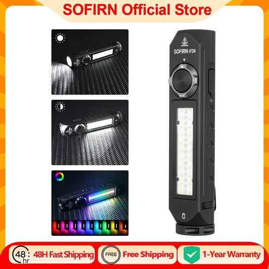 Sofirn IF24 RGB Rechargeable LED Flashlight with Magnetic Base
