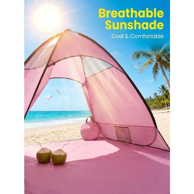 Instant Pop Up Family Beach Tent With Portable Carrying Bag