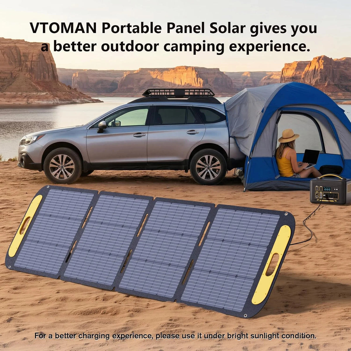 VTOMAN Foldable Solar Panel Charger for Power Stations and Camping