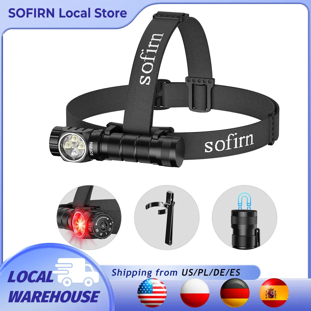 Sofirn HS43 USB C Rechargeable Dual Light LED Headlamp