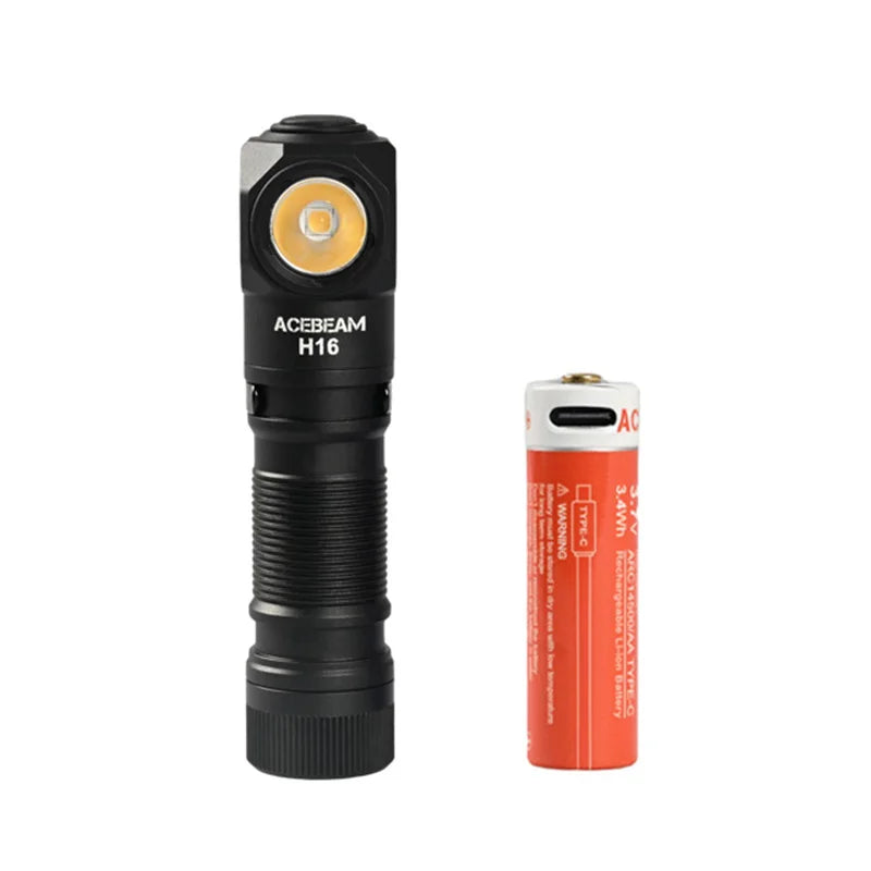 ACEBEAM H16 Lightweight LED Headlamp With Right Angle EDC Flashlight