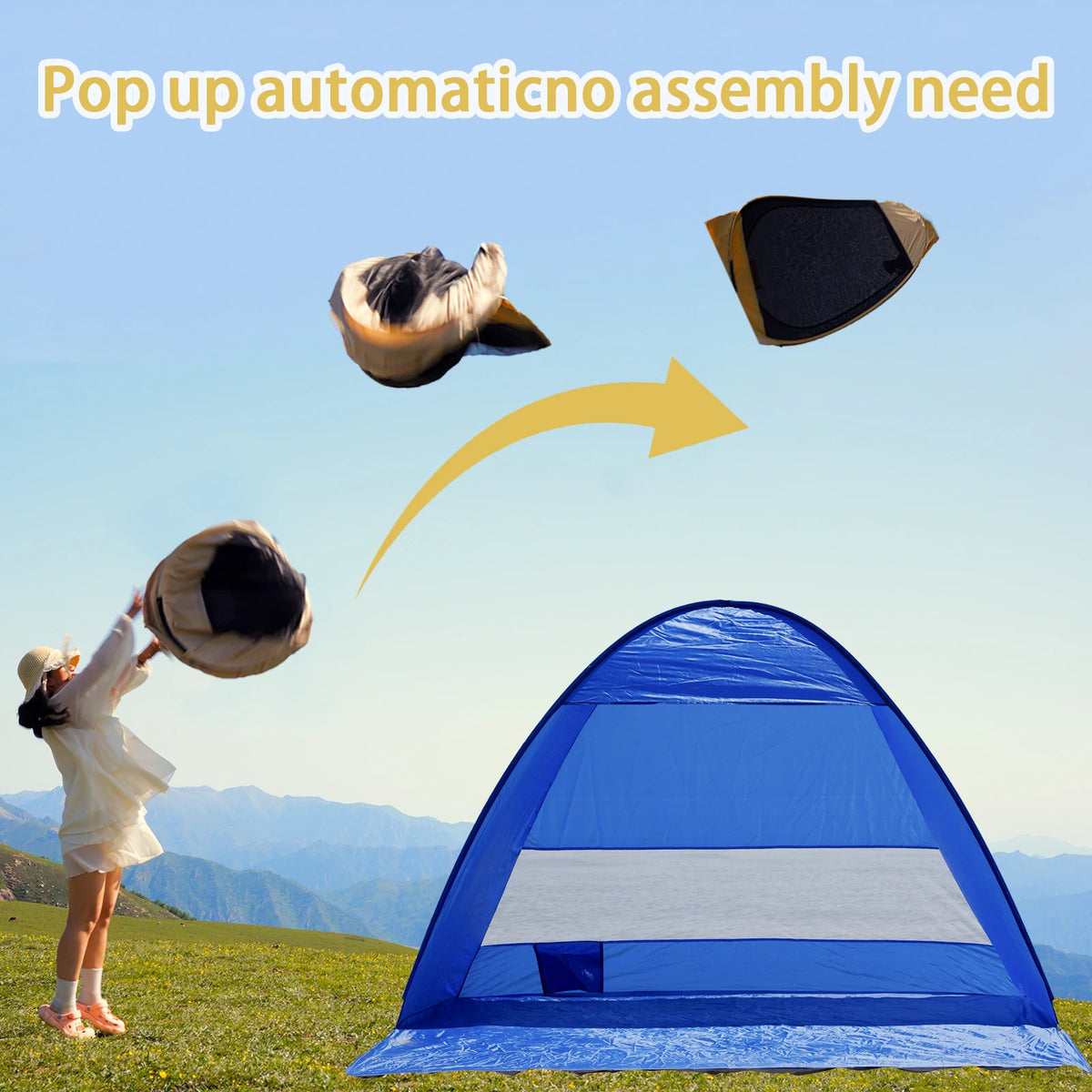 Automatic Beach Camping Tent with UPF 50 Sun Protection