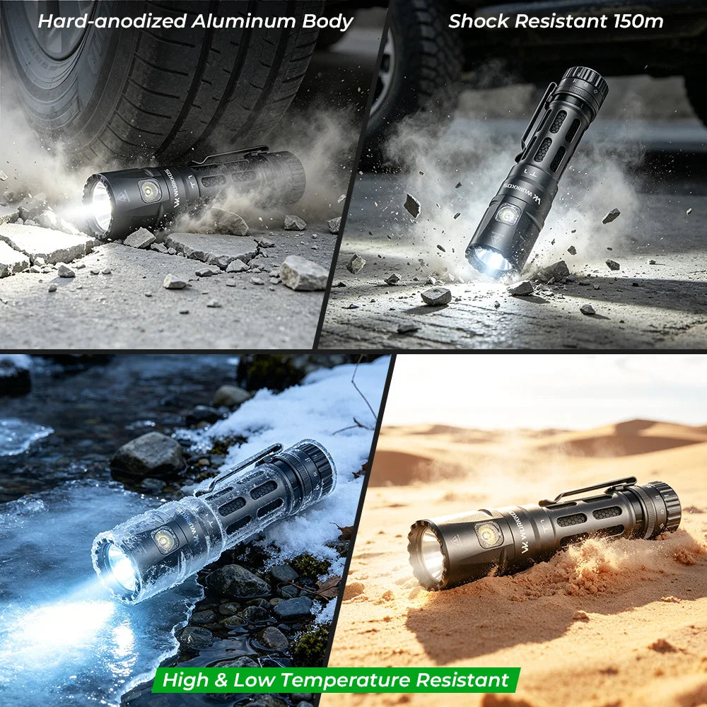 Wurkkos T1 Tactical Waterproof USB Rechargeable Multi Mode LED Flashlight